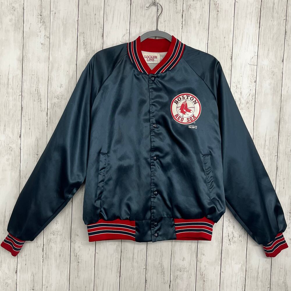 Vintage 92 Locker Line Satin Bomber Jacket Boston Red Sox Large USA Retro Sports